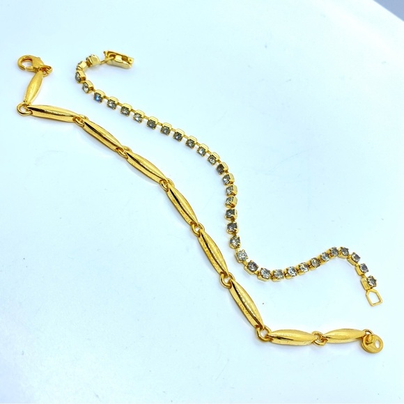 Gold Tone Vintage Bracelet Bundle of Two - Picture 7 of 7